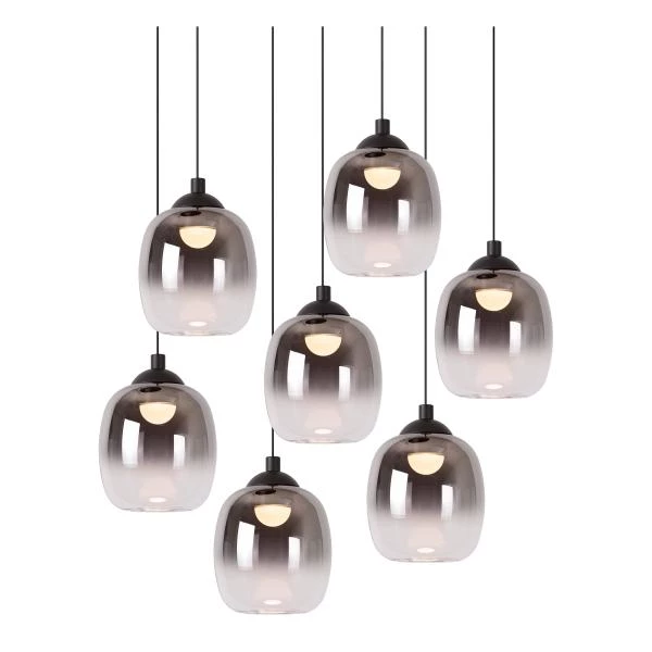 Lucide TAMINO - Pendelleuchten - Ø 52 cm - LED Dim. - 7x7W 3000K - Schwarz - detail 1